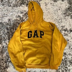 Vintage Gap Hoodie Yellow With Navy Embroidery